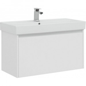 Тумба с раковиной Aquanet Nova Lite 90 белый (1 ящик)