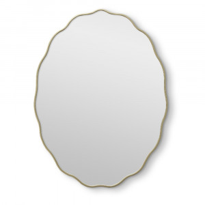 Овальное волнистое зеркало в золотой раме Fancy Oval Gold (Фэнси) Smal 60*80 см
